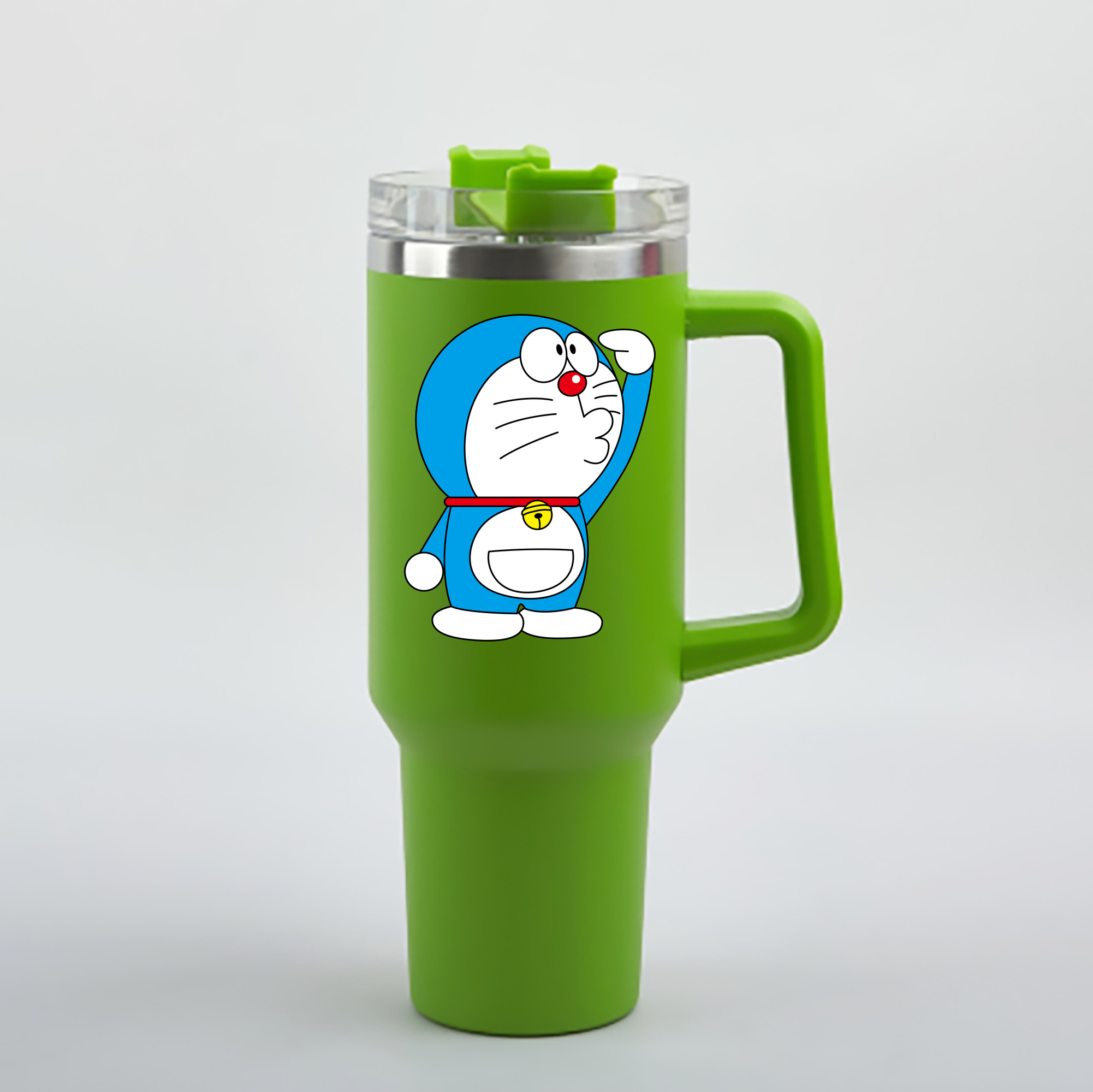 （画像用） ドラえもん Doraemon 1200mL車用タンブラー - クリスタルステッカー（プラスチックストロー付き）